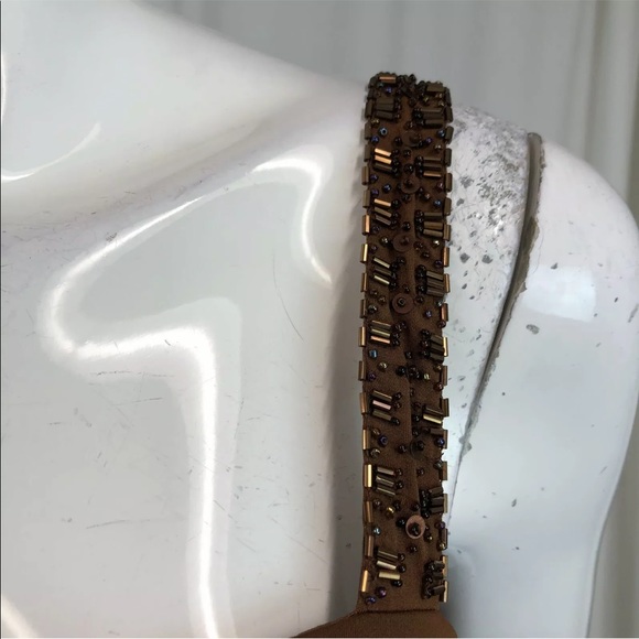 Cache Beaded Draped Stretchy Jersey Shift Dress - Picture 3 of 5